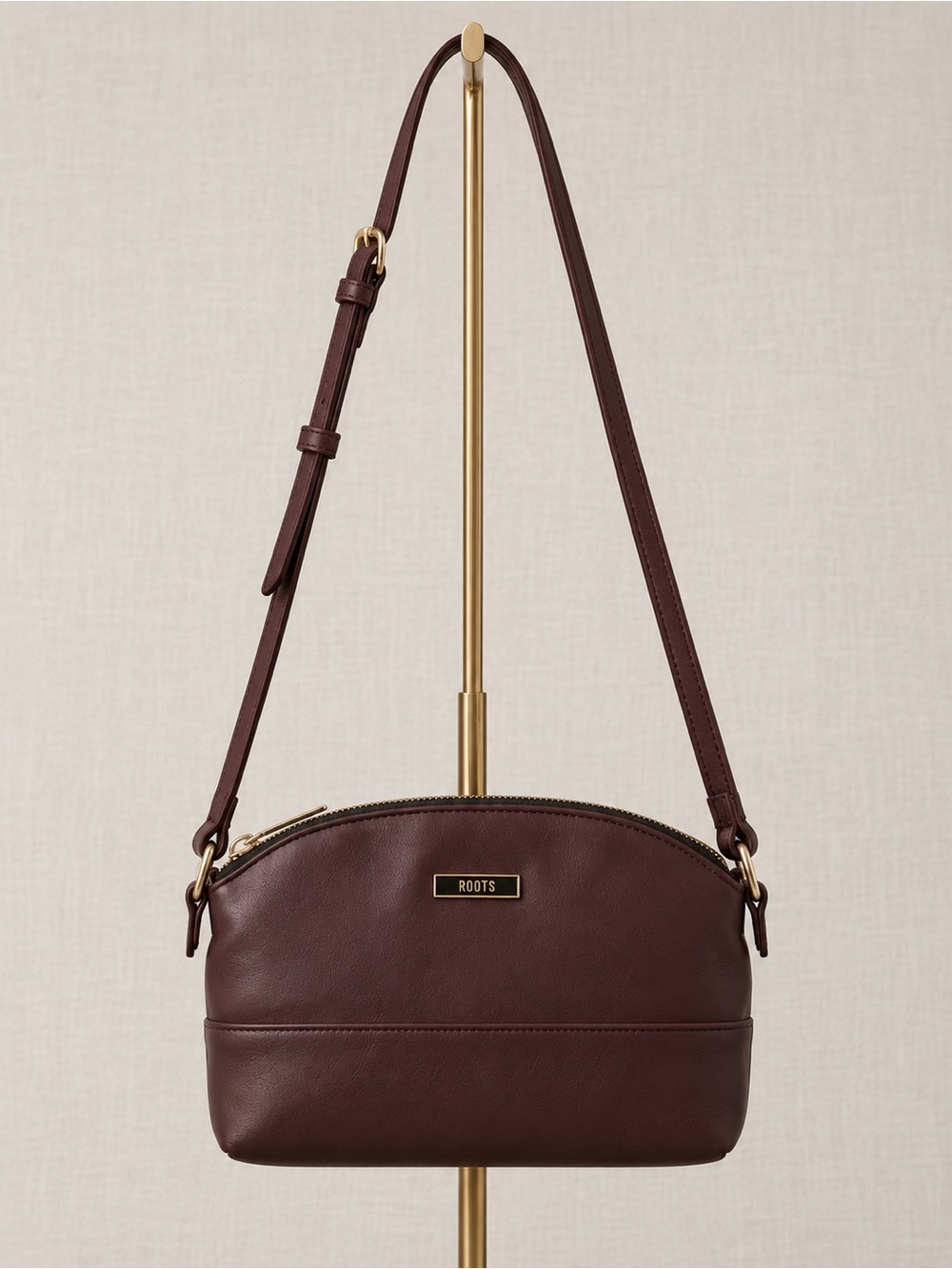 Roots Burgundy Crossbody Bag Faux Leather